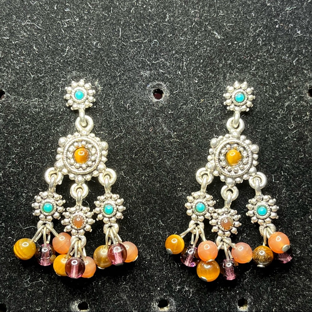 R.J. Graziano Tiger’s Eye Chandelier Earrings